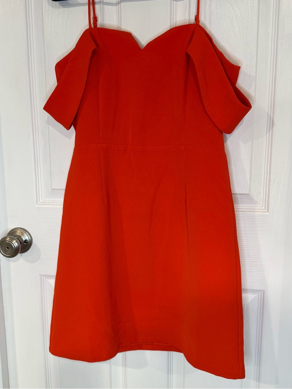 Sugarlips Orange Red Off-Shoulder Midi Dress